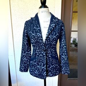 Cabi midnight blue velvet jacket